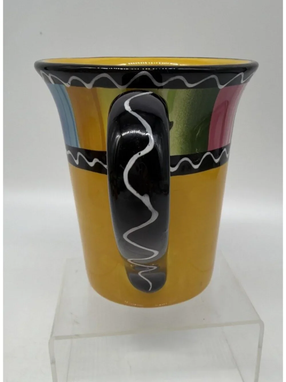 Serape By Nancy Green For Certified International Coffee Mugs Yellow D/C ‘08 EUC